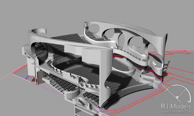 戲曲中心建筑模型的大小為1230mm X 830mm X 590mm ,歷時1個月制成。戲曲中心的外觀別樹一格,糅合了傳統(tǒng)與現(xiàn)代元素,整體屬于流線型設(shè)計,外觀如同舞臺簾幕一般。從建筑模型的設(shè)計中觀看,▲戲曲中心的結(jié)構(gòu)為流線外型和內(nèi)部空間, 呈現(xiàn)出「氣」的概念。。
