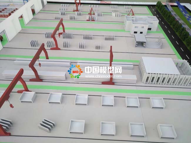 混凝土預制件沙盤模型，預制件生產線沙盤模型， 裝配式建筑沙盤模型